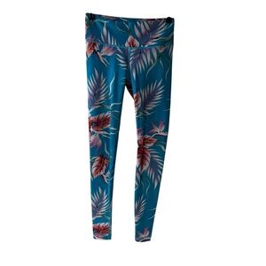 Aviator Nation Kauai Floral Leggings Blue Multi Activewear Women’s XS